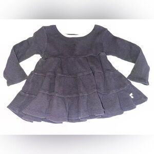 By Burt’s Bees Tiered Knit Long Sleeve Dress - Dark Gray